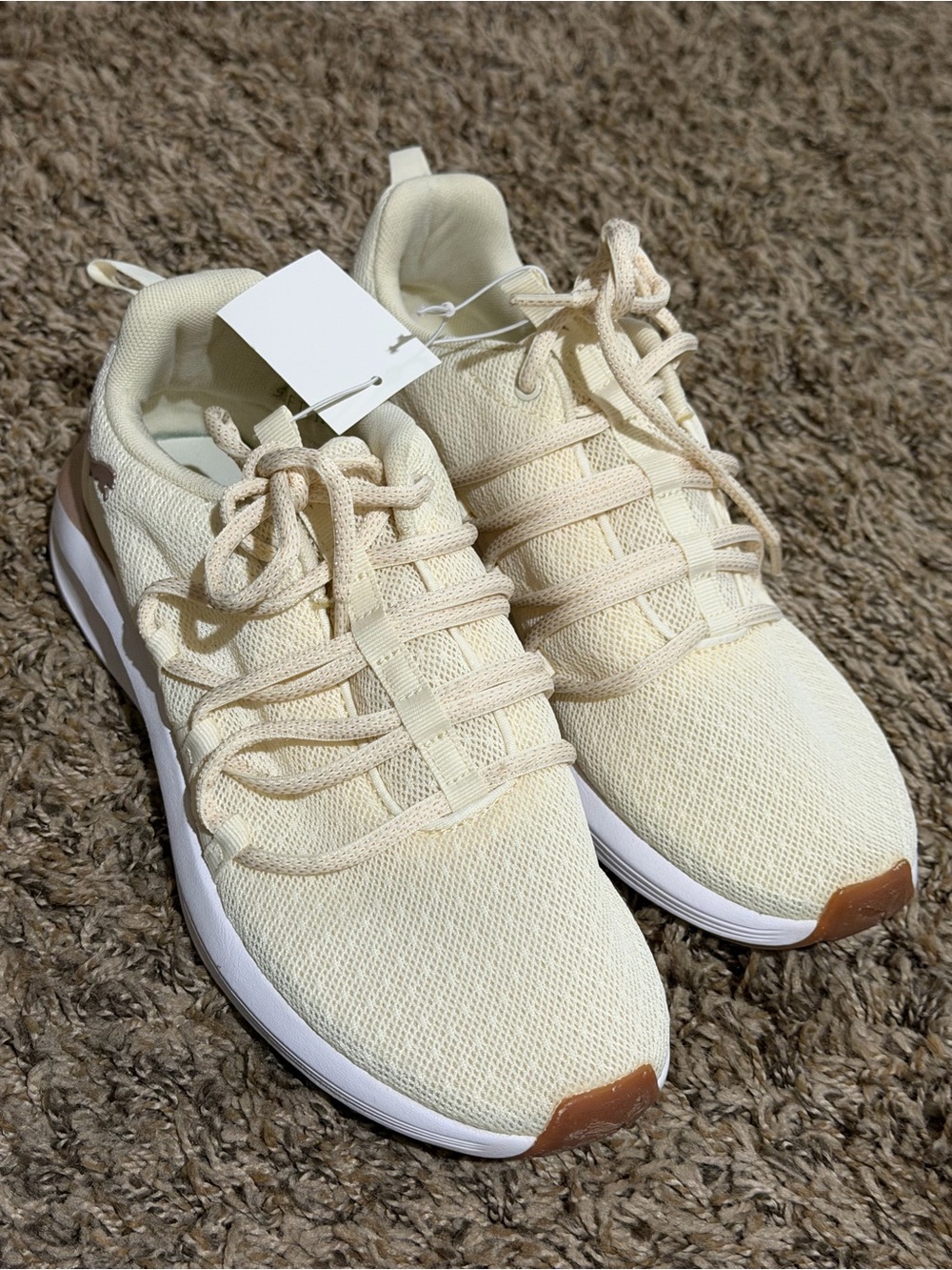 Women's Cream Knit Puma Athletic Sneakers